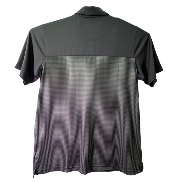 Mens Polo Shirt XL Gray & Black Pebble Beach Striped Golf Pull Over NWOT - Picture 3 of 5